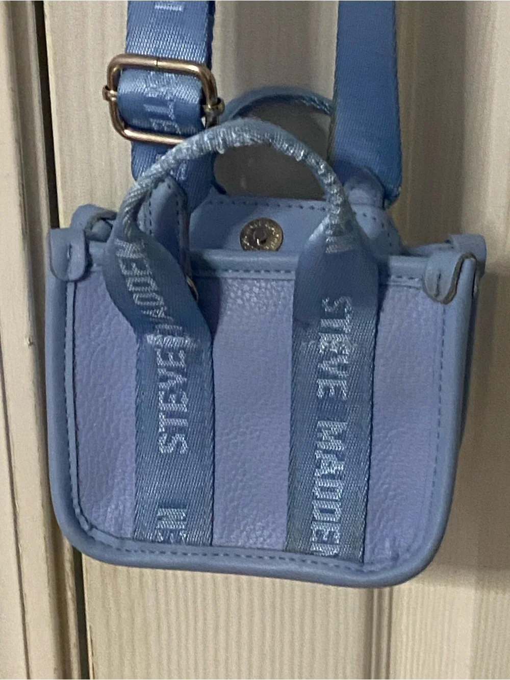 STEVE MADDEN Periwinkle Blue Faux Leather Mini Purse